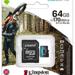 MICRO SD 64GB KINGSTON + SD adapter SDCG3/64GB