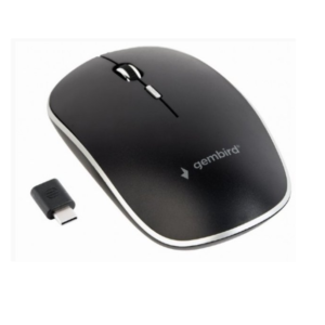Bežični miš 2.4GHz optički USB 800-1600 dpi, Tip C nečujni, crno-beli