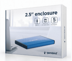 USB 3.0 Eksterno kućište, fioka, za 2.5″ SATA hard disk, plavo