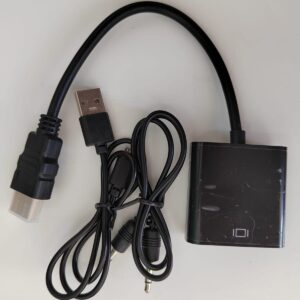 Adapter – konvertor HDMI na VGA (m/ž) + audio + Micro USB