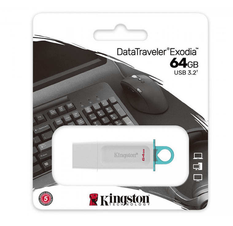 Kingston flešpen 64GB DataTraveler Exodia 3.2 beli