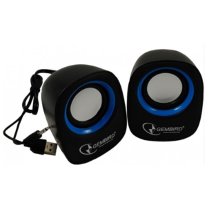 Gembird Stereo zvučnici plavo/crni 2 x 3W RMS USB pwr, 3.5mm, kutija sa prozorom, SPK-111